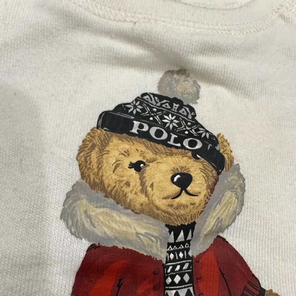 Ralph Lauren Polo Bear Sweater Sweatshirt Dress Baby Girl Size 9M Months